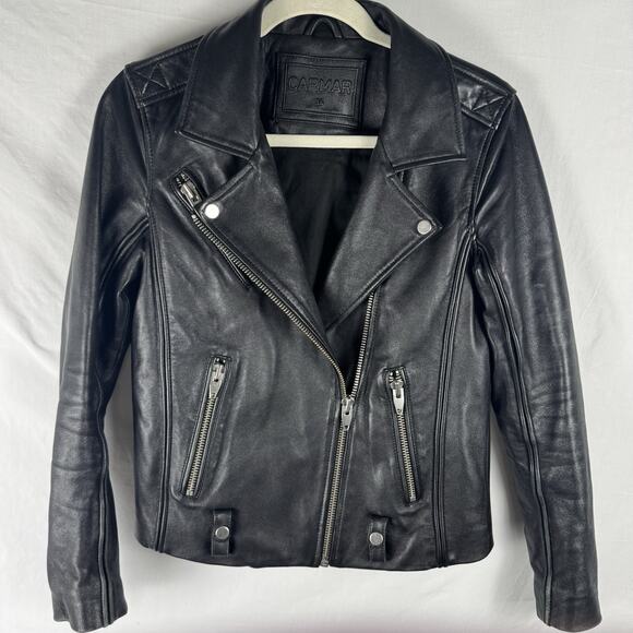 Carmar Jackets & Blazers - Authentic Carmar Leather Biker Jacket Size 36 Small Motorcycle Gear